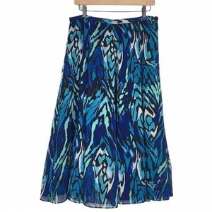 EMMA JAMES Midi Skirt Boho Gypsy Feathers Prairie Modest Flowy Peasant Tie Dye 8